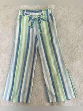 Indigo Rein Striped Straight Leg With Side Slit (SKU705)